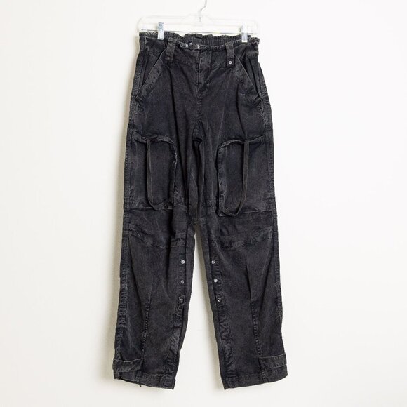 We The Free Can't Compare Slouch Pants Cargo Military Black - Picture 1 of 16